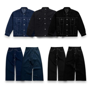 COMBO SET JACKET & BAGGY JEANS - Set bộ áo khoác jeans & quần baggy jeans ống rộng form unisex nam nữ.