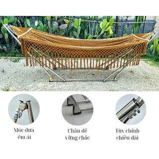 BỘ VÕNG XẾP INOX ĐAN COTTON