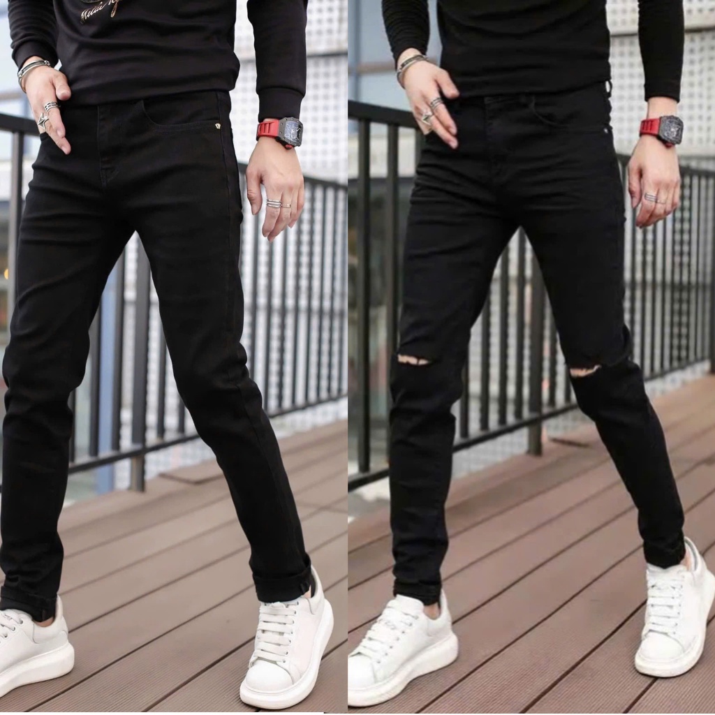 Quần Jean Nam Rách gối chất bò cotton co dãn Quần rin nam apmen NHIỀU MẪU ĐẸP Q62 mẫu mới