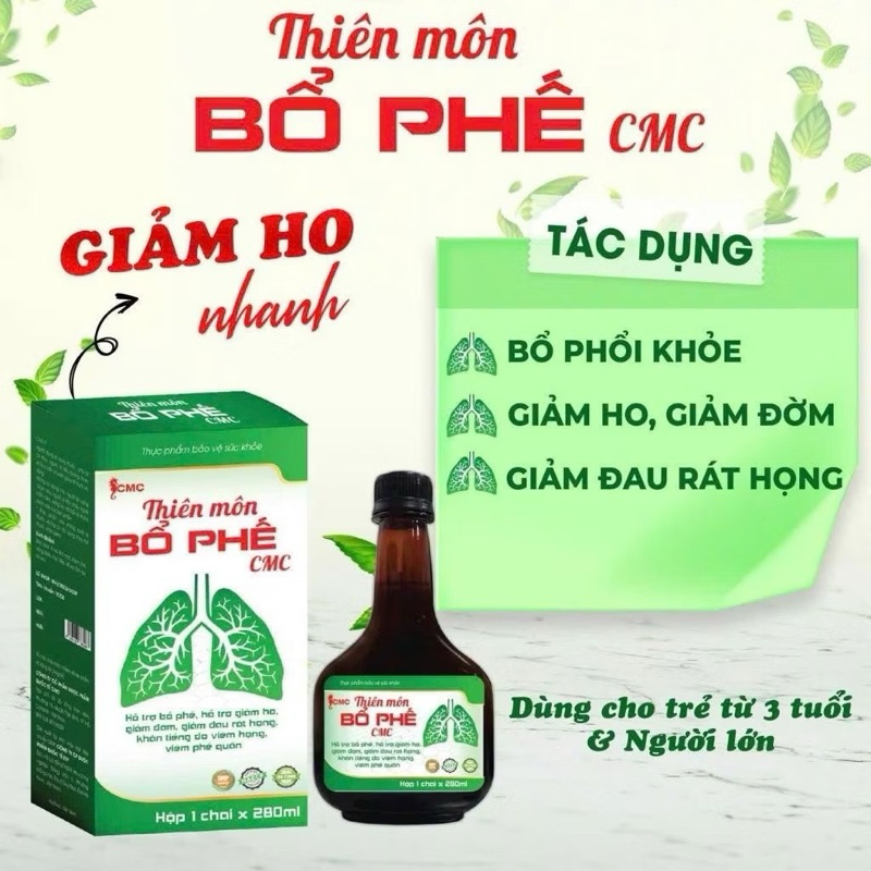 thiên môn bổ phế cmc chai 280ml