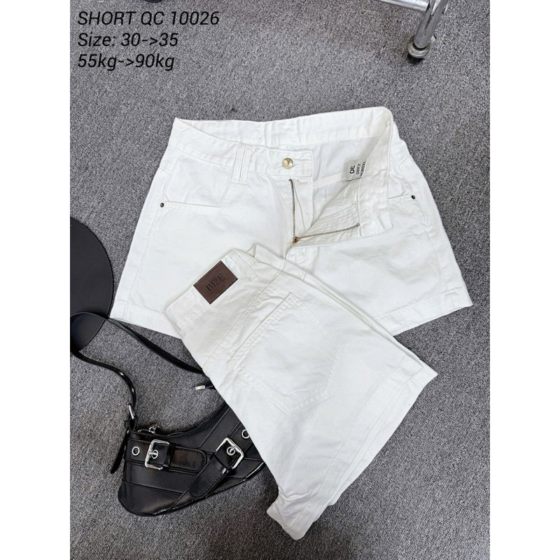 Quần Đùi Nữ Bigsize 40-85kg, Quần Short Jean Ngắn Cạp Cao Dáng Ngắn Màu Trắng Sữa MS10880 | BigBuy360 - bigbuy360.vn