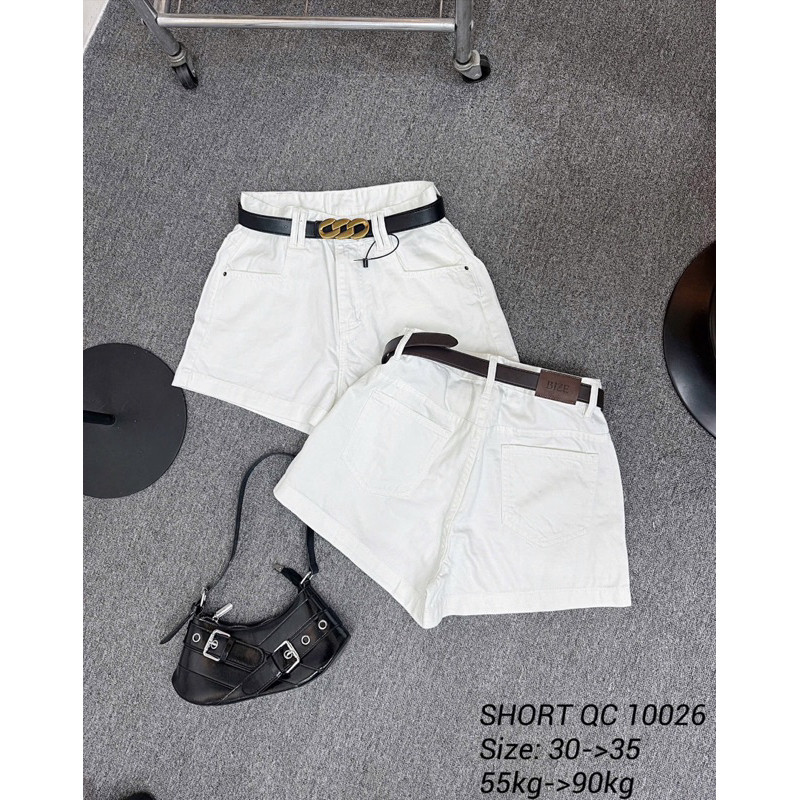 Quần Đùi Nữ Bigsize 40-85kg, Quần Short Jean Ngắn Cạp Cao Dáng Ngắn Màu Trắng Sữa MS10880 | BigBuy360 - bigbuy360.vn