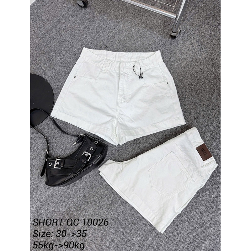 Quần Đùi Nữ Bigsize 40-85kg, Quần Short Jean Ngắn Cạp Cao Dáng Ngắn Màu Trắng Sữa MS10880 | BigBuy360 - bigbuy360.vn