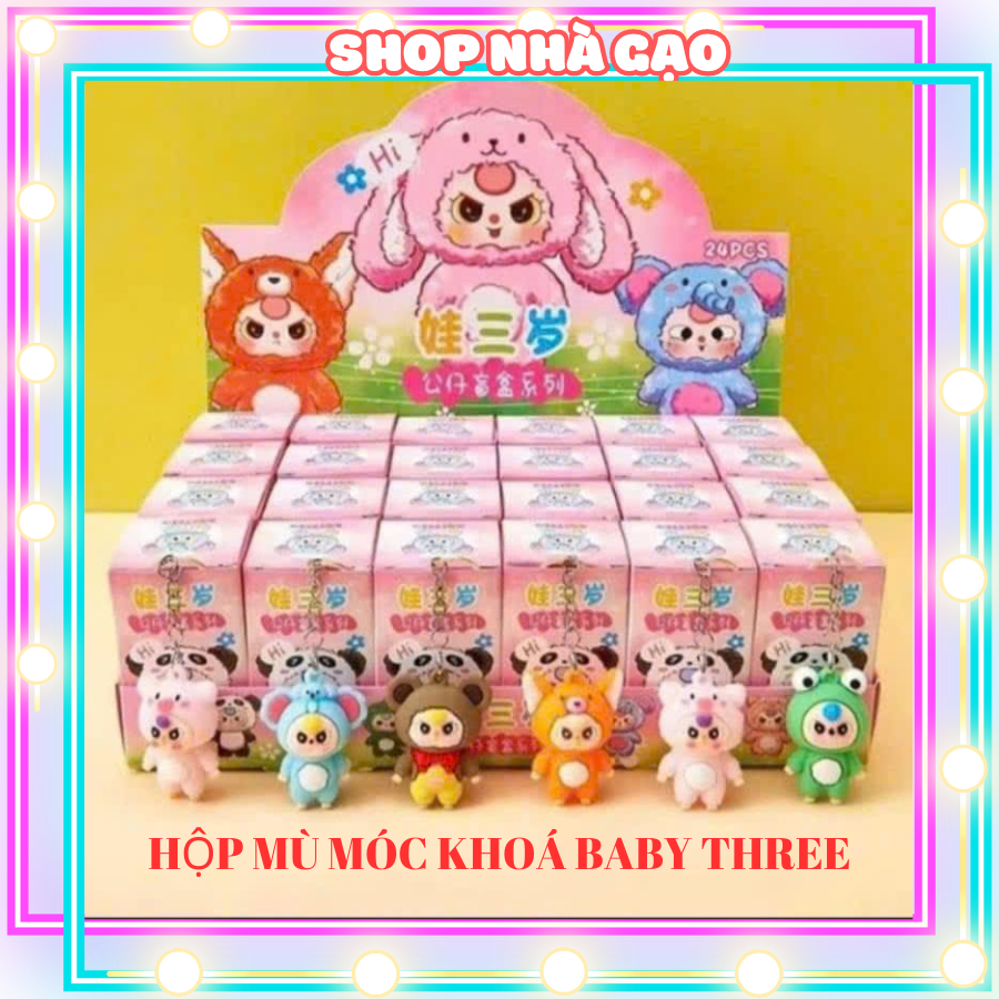 [Móc Khóa] Blindbox hộp mù bí ẩn 24/32 móc khoá Baby Three, Natra Labubu, Capy bara quà tặng cho bé trang tri phụ kiện