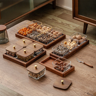 [Nhận HN] Khay Đựng Mứt Tết, Bánh Kẹo Hũ Thuỷ Tinh Khay Gỗ Và Nắp Gỗ Phong Cách Nhật Bản,Tết Cổ Truyền 2025