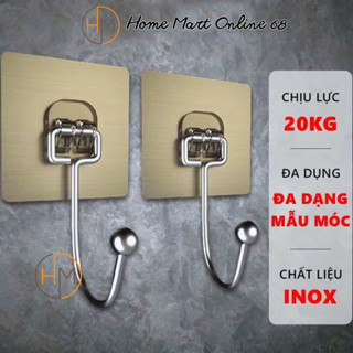 [ COMBO 50 Móc ] Móc dán tường, móc dán tường chịu lực siêu dính chắc chắn trong suốt 6x6cm HM68