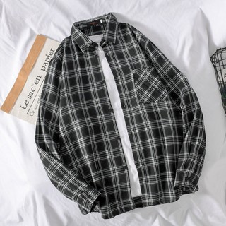 Áo sơ mi kẻ dáng rộng, sơ mi dài tay caro nam nữ chất cotton mềm mịn thoáng mái form unisex
