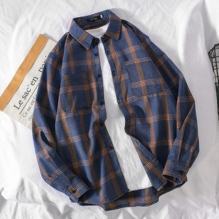 Áo sơ mi kẻ dáng rộng, sơ mi dài tay caro nam nữ chất cotton mềm mịn thoáng mái form unisex