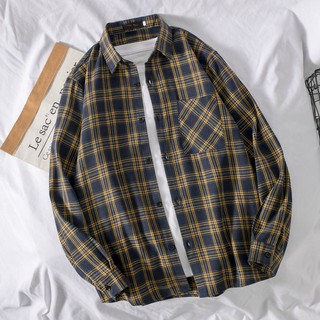 Áo sơ mi kẻ dáng rộng, sơ mi dài tay caro nam nữ chất cotton mềm mịn thoáng mái form unisex