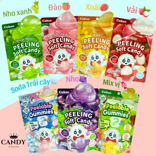 Kẹo dẻo trái cây bóc vỏ Cokoc 7 vị kẹo dẻo lột vỏ, kẹo dẻo trái cây thơm ngon 8 vị, mua 7 giảm 2%, mua 10 giảm 3%