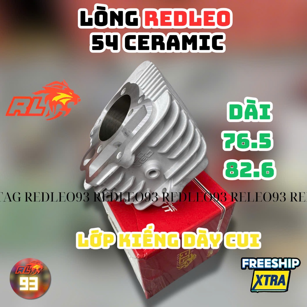 Lòng kiếng Redleo 54mm dài 76.5 cho Wave/Dream/Cub Không Có Piston