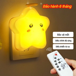 Đèn ngủ cho bé hình ngôi sao cắm ổ điện treo tường có điều khiển từ xa HT Shop DN010