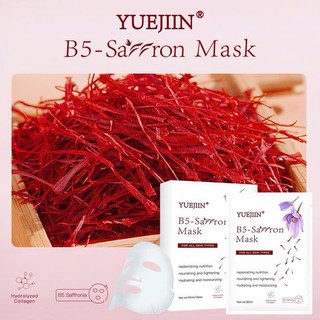 AUTH-Hộp 10 Miếng Mặt Nạ Nhụy Hoa Nghệ Tây Yujiin B5 Saffron Mask - Cấp Ẩm, Săn Chắc Da, Nuôi Dưỡng Làn Da