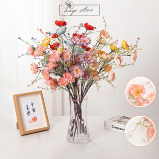  Hoa giả hoa trà gạo cổ phủ lông cao cấp cành 63 cm hoa giả trang trí decor phòng khách 