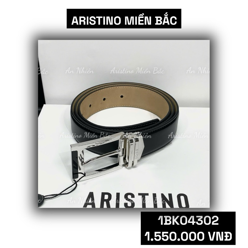 Thắt lưng Aristino BS cao cấp 1BK04302 tag 1550 mặt bạc chất liệu thép không gỉ sang trọng