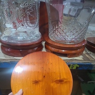 Đế gỗ tròn - Đế gỗ đặt bình ngâm cao cấp / đế bình ngâm / đế gỗ 20cm