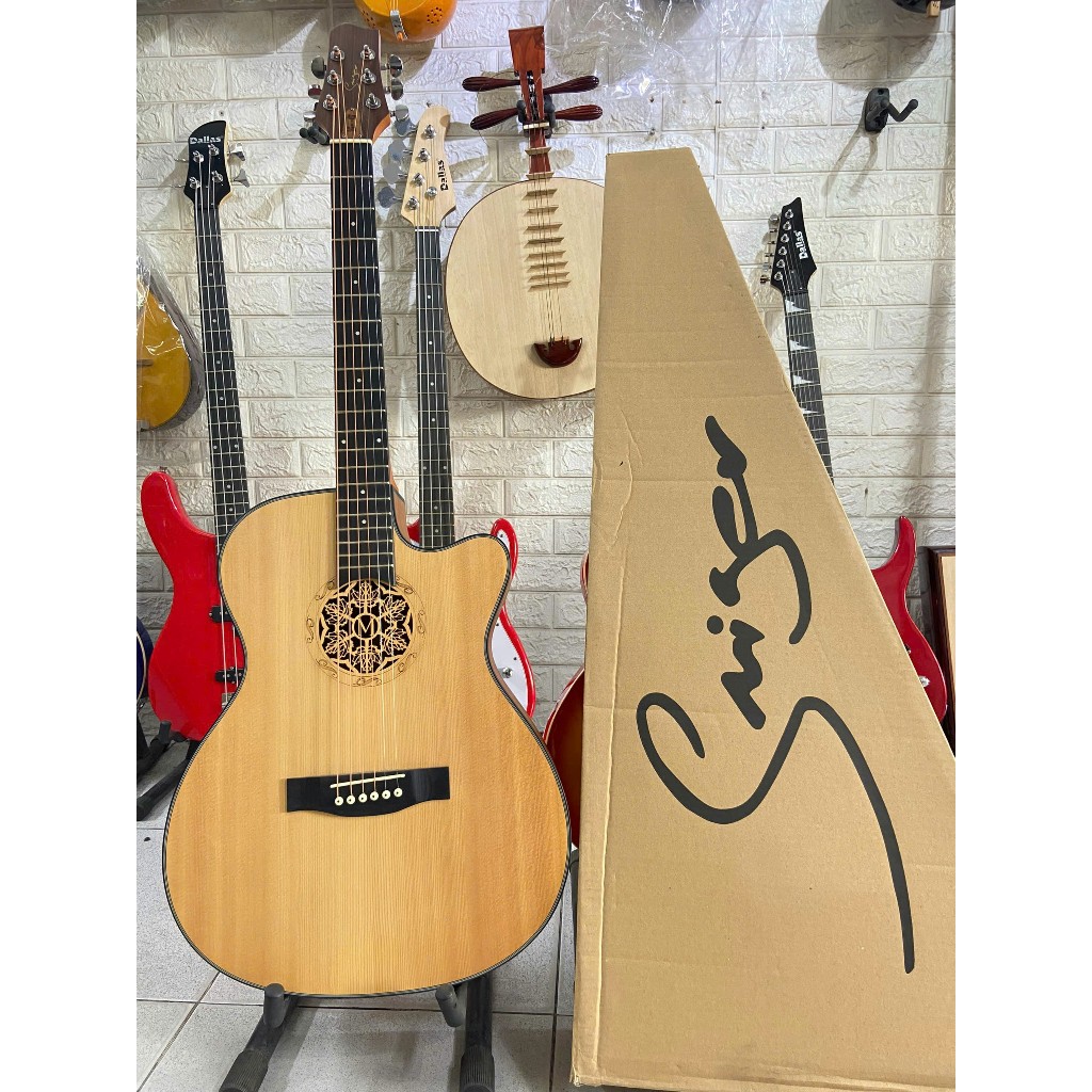 Đàn guitar Smiger gỗ walnut có EQ  [Tặng full phụ kiện]