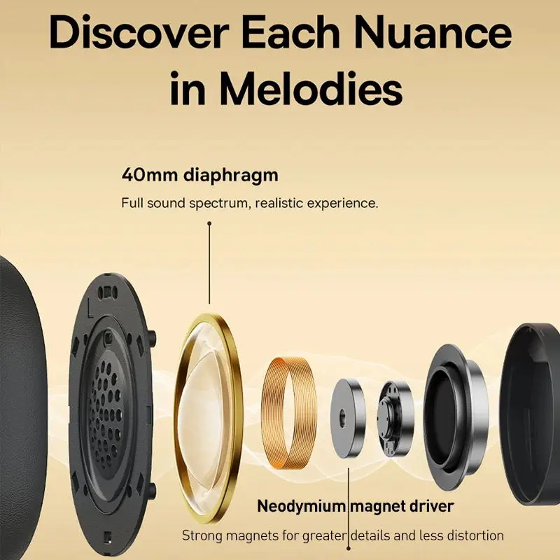 Tai Nghe Chụp Tai Không Dây, Chống Ồn Baseus Bowie D05 ANC, 3D ( Bluetooth 5.3 , GPS - APP, Nearly No-delay Noise-Cancel | BigBuy360 - bigbuy360.vn