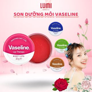 Son dưỡng môi Vaseline, Dưỡng môi Vaseline hộp thiếc tròn hồng sáp nẻ môi Vaseline Lip Therapy 20g - cocoon