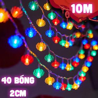 DÂY LỒNG ĐÈN LED KHÍA 10M - 40 BÓNG CHỚP NHÁY 8 CHẾ ĐỘ TRANG TRÍ NOEL, TẾT