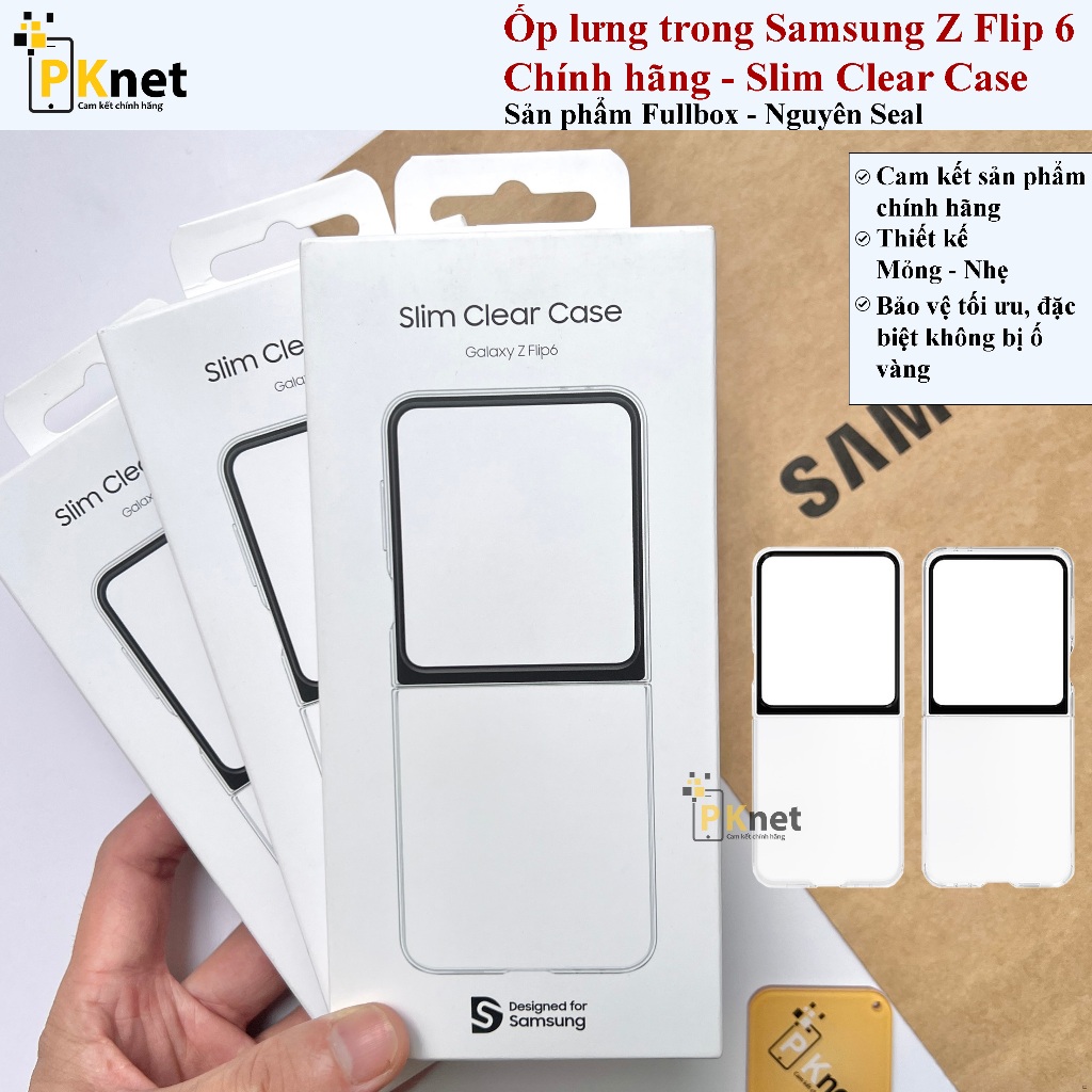 Ốp lưng Samsung Z Flip 6 Chính hãng, ốp lưng trong Mỏng Nhẹ Slim Case Z Flip 6, Fullbox,Nguyên Seal