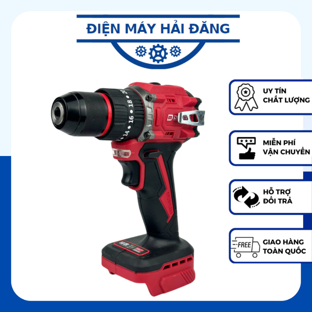 Thân Máy Khoan Pin Drama D-5521 Động Cơ Không Chổi Than 3 Chức Năng Sử Dụng Chân Pin Phổ Thông 4Cm