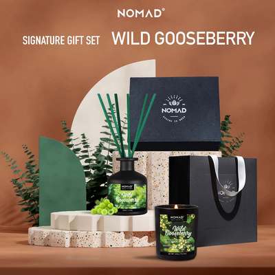 Set Quà Nến Thơm Và Tinh Dầu Tán Hương Thơm Phòng Nomad Signature - Wild Gooesberry