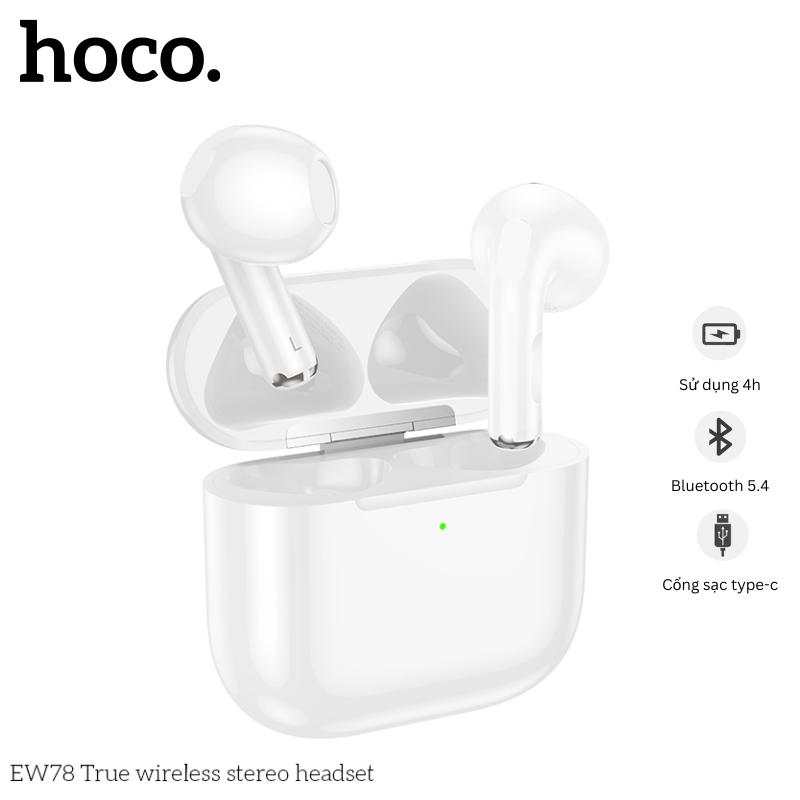 Tai Nghe Bluetooth Hoco EW78 TWS 5.4 – Có Mic Đàm Thoại, Âm Thanh Hay, Nghe Nhạc 4H