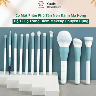 Bộ 12 cọ trang điểm cao cấp cọ phấn phủ tán nền đánh má hồng cọ tạo viền kẻ mắt che khuyết điểm tốt 