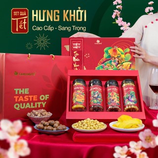 Set quà tặng Hưng Khởi đỏ, hộp quà hạt dinh dưỡng TANU NUTS sang trọng