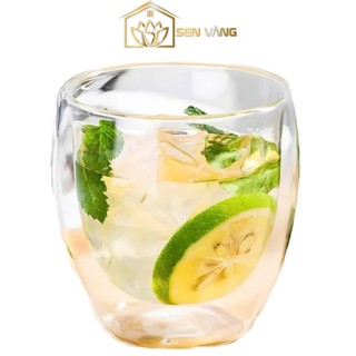  Ly thủy tinh 2 lớp DELI GPB210 250ml cao cấp - Cách nhiệt giữ nóng lạnh uống rượu cà phê decor 