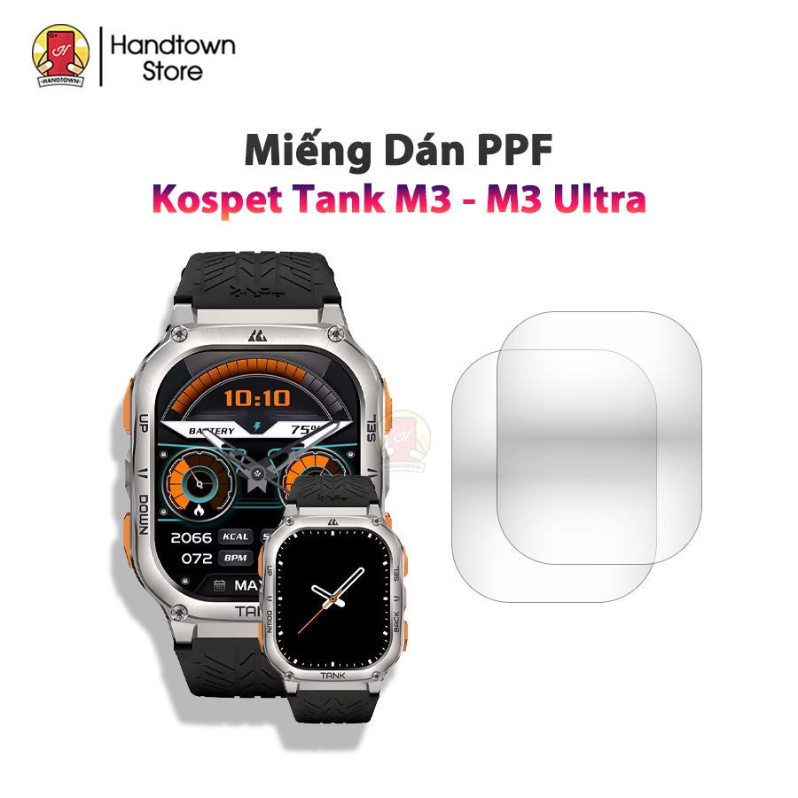 Combo 2 Miếng Dán Dẻo Chống Xước Bảo Vệ Màn Hình Đồng Hồ Thông Minh Kospet Tank M3 Và M3 Ultra Handt