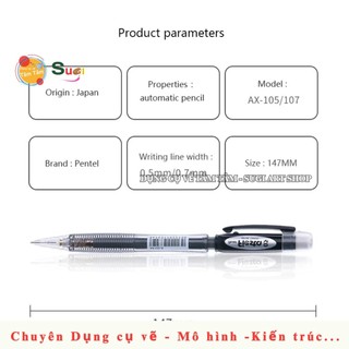 Chì bấm 0.5 Pentel Fiesta AX105 - Bút chì kim  0.5mm Pentel Ax105