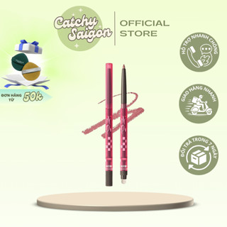 [PINKPUNK] Chì Kẻ Viền Môi PinkPunk 3in1, Chì Mịn Kèm Cọ Tán Và Đầu Gọt Ngòi Chì, 0.25g