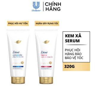 Kem xả Serum Dove Phục hồi hư tổn/Ngăn gãy rụng với BIO Protein Care phục hồi hàng rào bảo vệ cho tóc suôn mượt 320g
