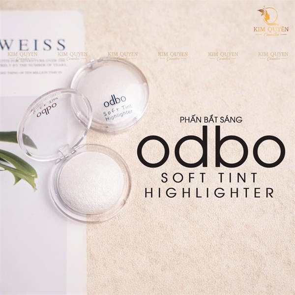 Phấn bắt sáng Odbo Glowing Skin Highlighter OD1304 mịn dễ tán phù hợp cho vùng mặt, mũi