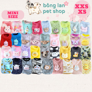 [SIZE SIÊU NHỎ] Áo lông ba lỗ cho thú cưng chó mèo đính thú nhồi bông thu đông giữ ấm nằm điều hòa TẾT 2025