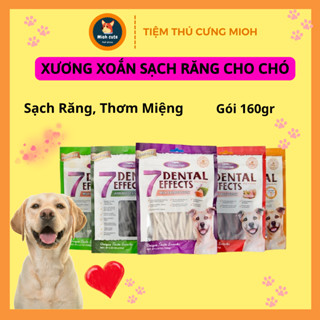  Xương Gặm Sạch Răng 7 Dental Effect 160g Chống Hôi Miệng cho chó Hơi thở Thơm Mát 