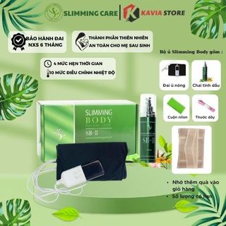 Đai nịt bụng giảm mỡ ủ nóng Slimming Body SB2 full bộ kèm tình dầu ủ nóng giảm mỡ bụng đánh bay mỡ thừa - Kavia Official
