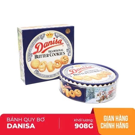 Bánh quy bơ Danisa Đan Mạch hộp thiếc 5 size (200g ,454g ,681g ,792g, 908g)