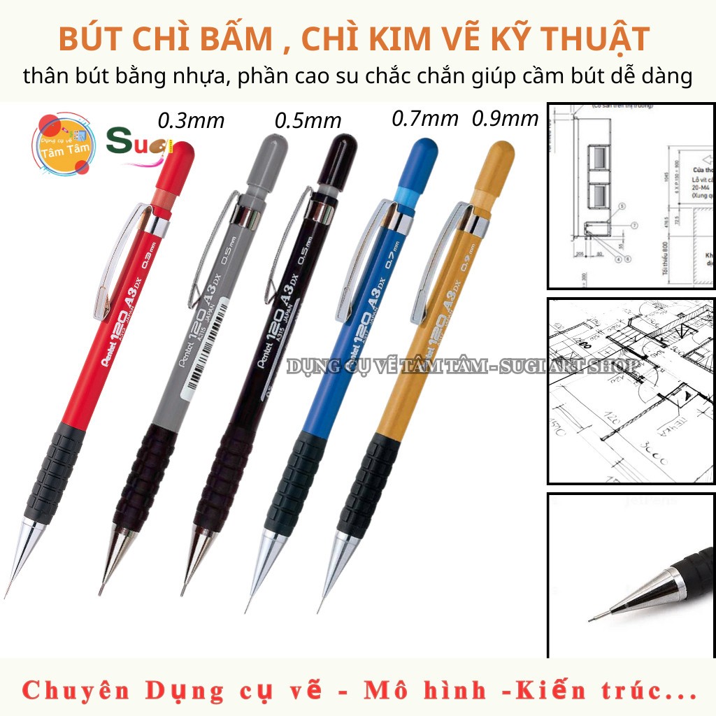 [SUGI ART SHOP] Chì bấm pentel 0.9mm A319