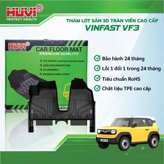   TẶNG KÈM RỐI & LÓT CỐP  Thảm lót sàn xe ô tô VINFAST VF3 2024 nhựa TPE cao cấp 3D tràn viền chính hãng HUVI 
