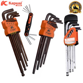 Bộ lục giác đa năng, bộ hoa thị, tô vít gấp Nhật Kapusi JAPAN, bộ lục giác bi, bông mai có lỗ thép siêu cứng, siêu bền