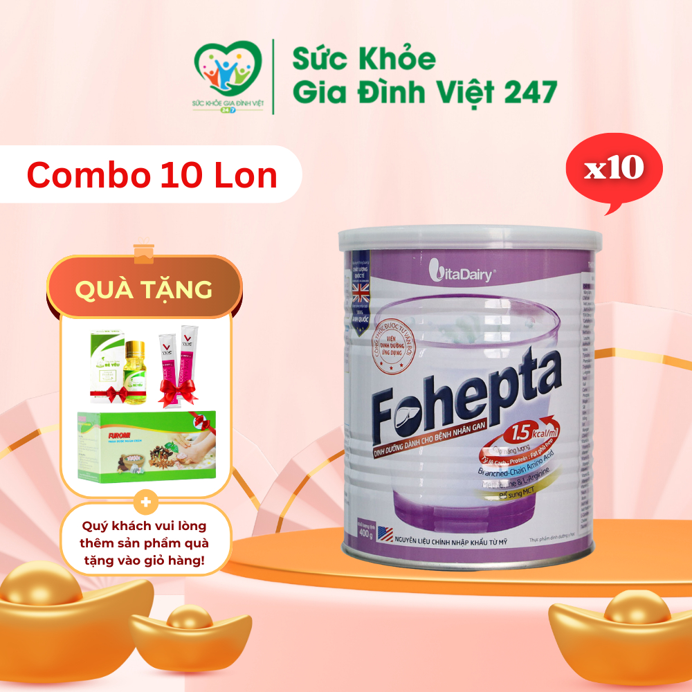 Combo 10 Lon Sữa Fohepta 400g - Hỗ Trợ Sức Khỏe Cho Người Bị Gan suckhoegiadinhviet247