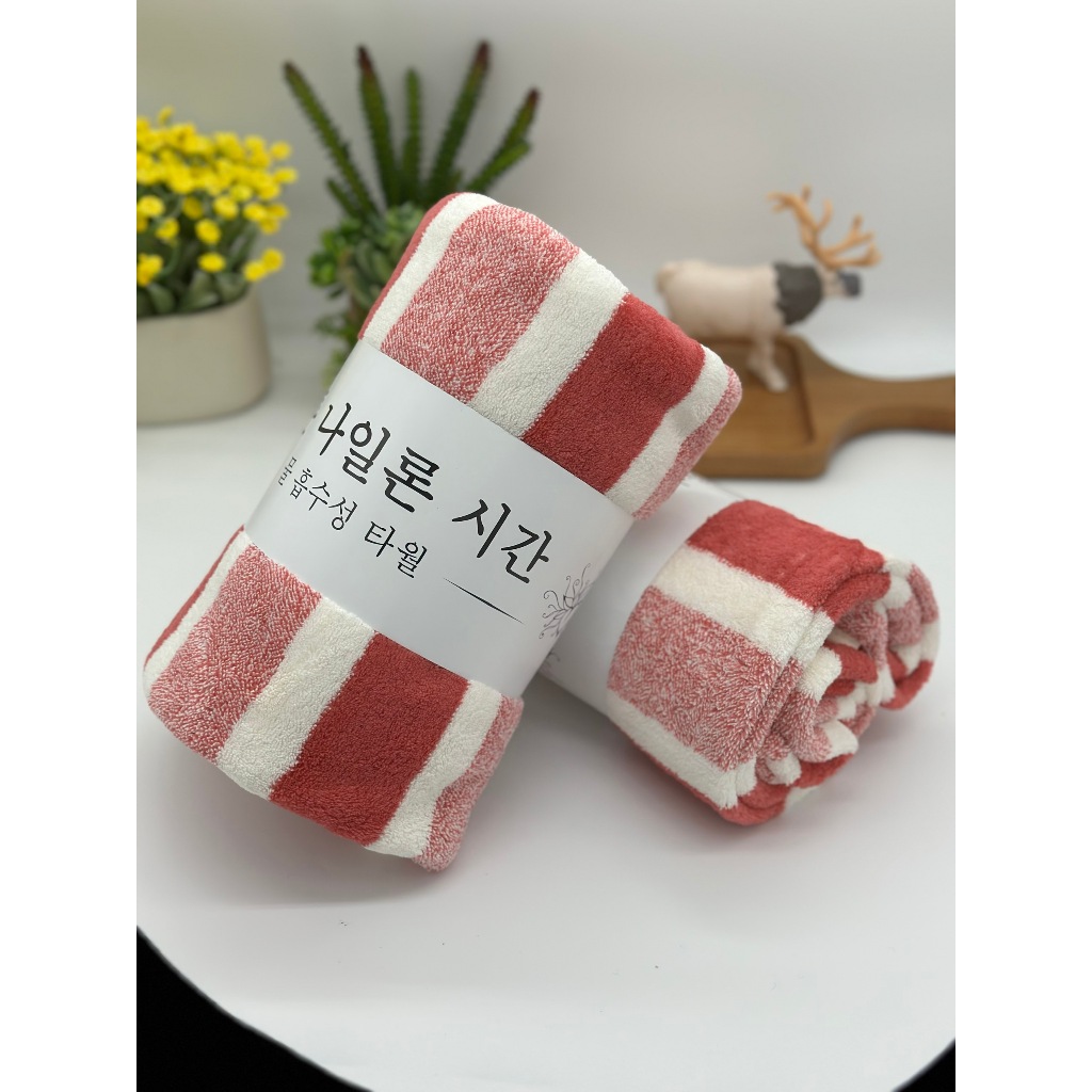 Khăn mặt lông cừu, kẻ mờ, KT 30x50cm