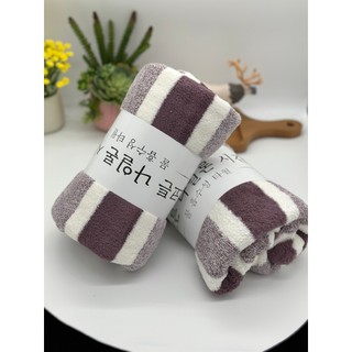Khăn mặt lông cừu, kẻ mờ, KT 30x50cm