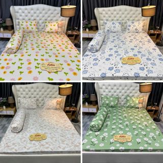 Mẫu Hoa lá. Bộ ga giường thun Latico siêu lạnh Lụa (áo gối ôm khoá kéo)