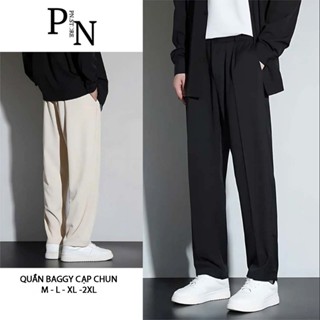 Quần baggy nam cạp chun PN STORE, quần tây nam ống côn hàn quốc vải tuyết mưa mềm mại, chống nhăn chống xù QCS