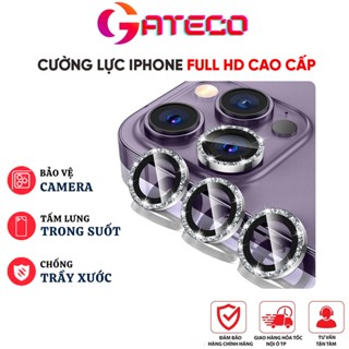  Bộ 3 dán mắt camera iphone 16promax 17 pro 15Pro 14 pro max 11 Pro max 12 Pro 14 plus 13Mini Titan đính đá - Gateco mall 