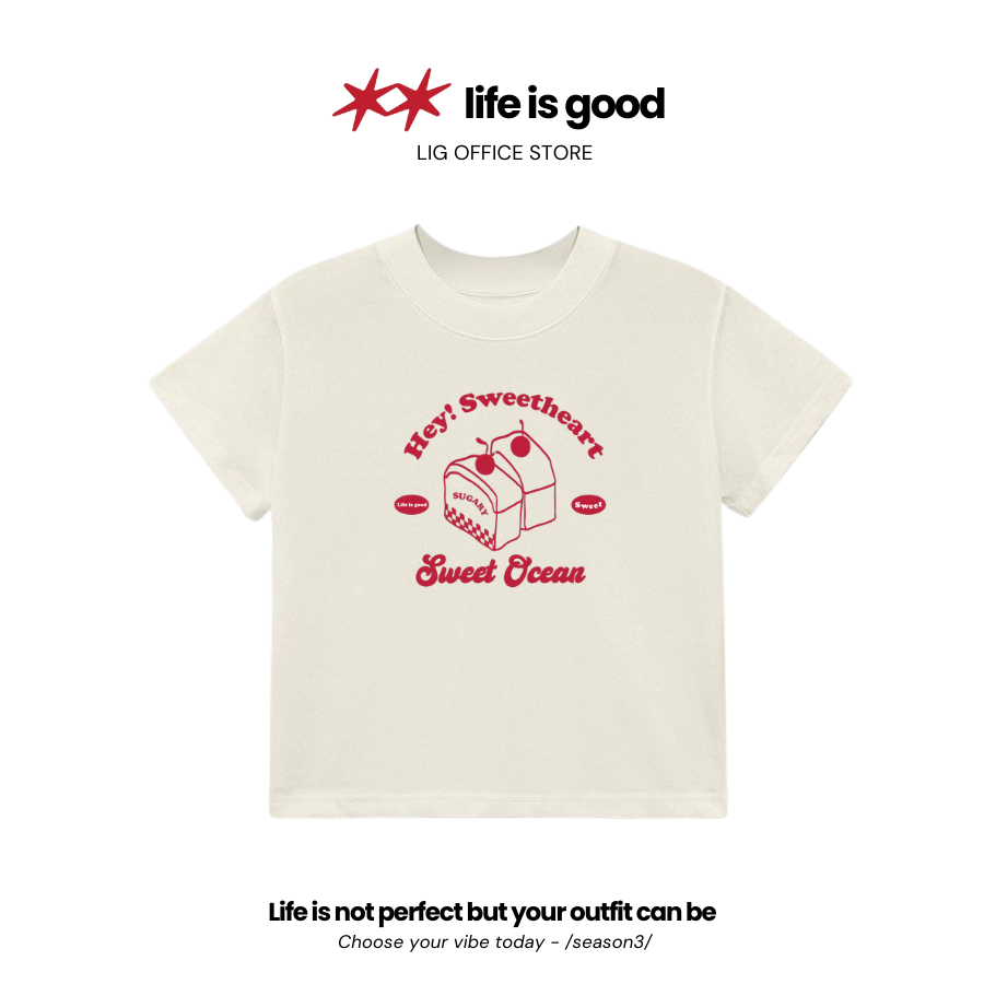 Áo thun nữ Baby Tee "Sweet Ocean" Cotton 100% - Life is good